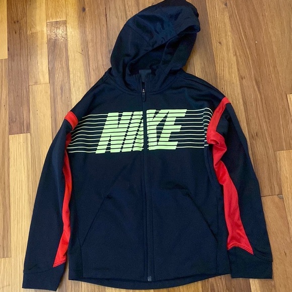 Nike Boys Black and Yellow Zip Up Sweatshirt Size M - Picture 1 of 9